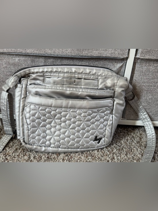 lug Handbags - lug Silver Quilted Crossbody Bag
